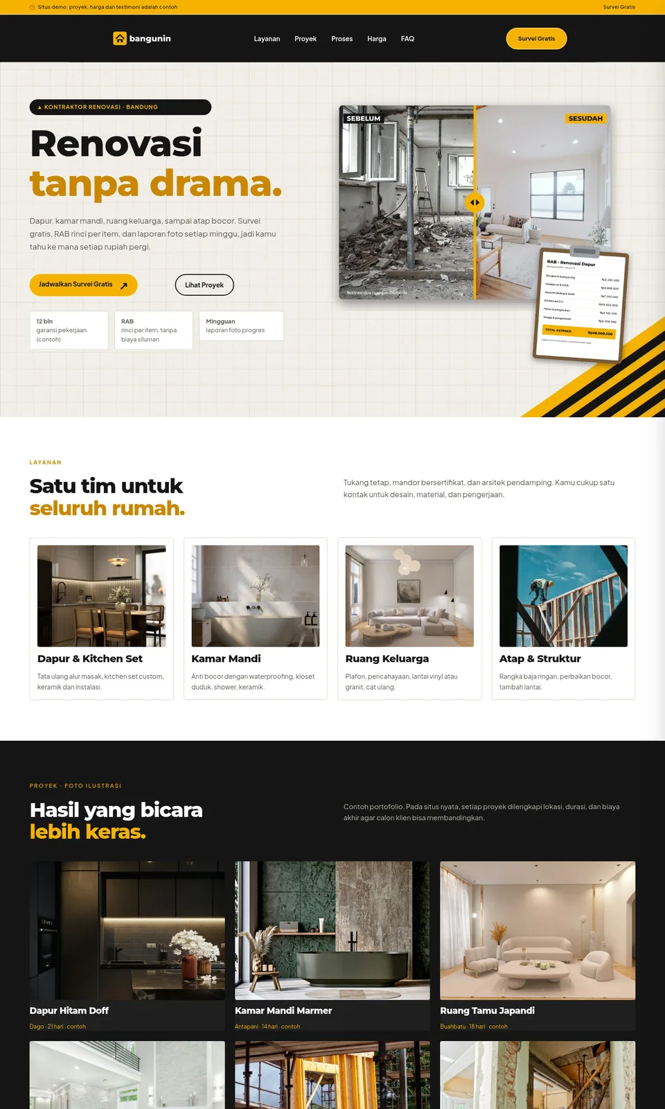 Pratinjau desain Bangunin