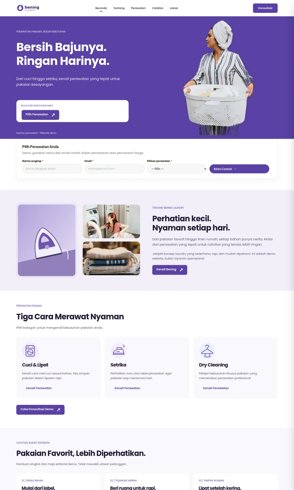 Pratinjau desain Bening Laundry