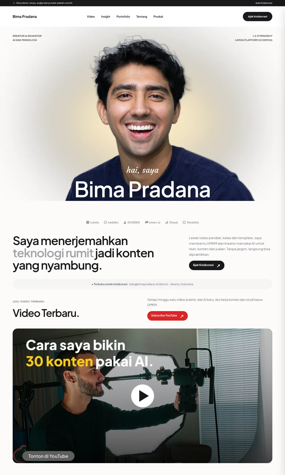 Pratinjau desain Bima Pradana