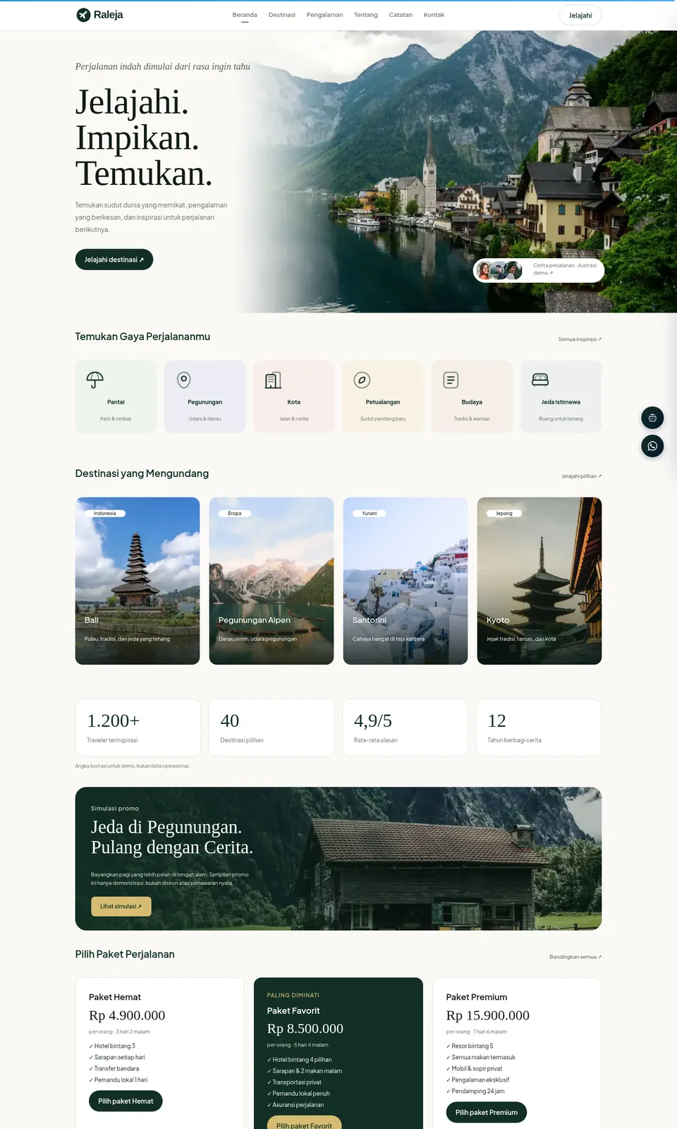 Pratinjau desain Raleja Travel