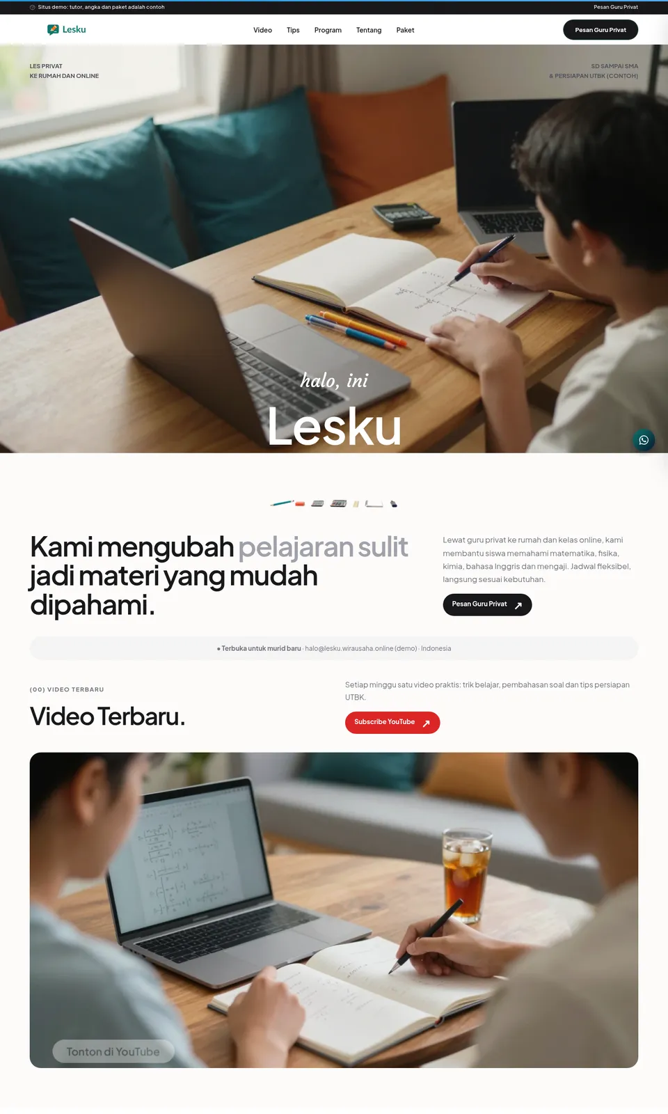 Pratinjau desain Lesku