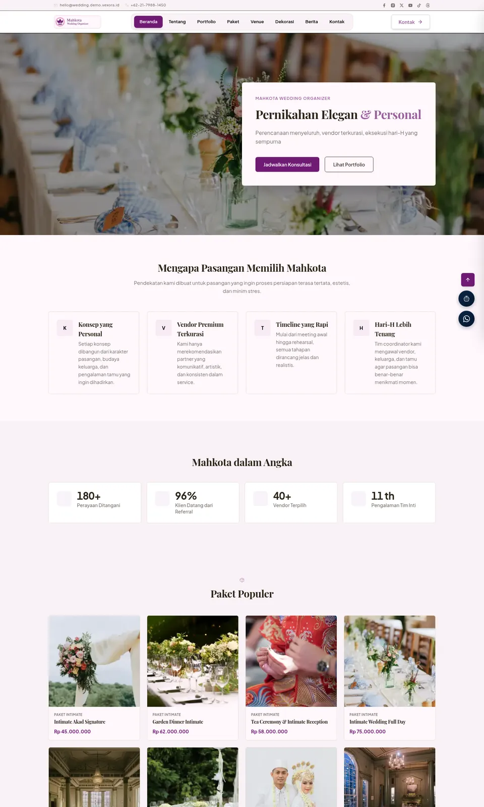 Pratinjau desain Mahkota Wedding Organizer