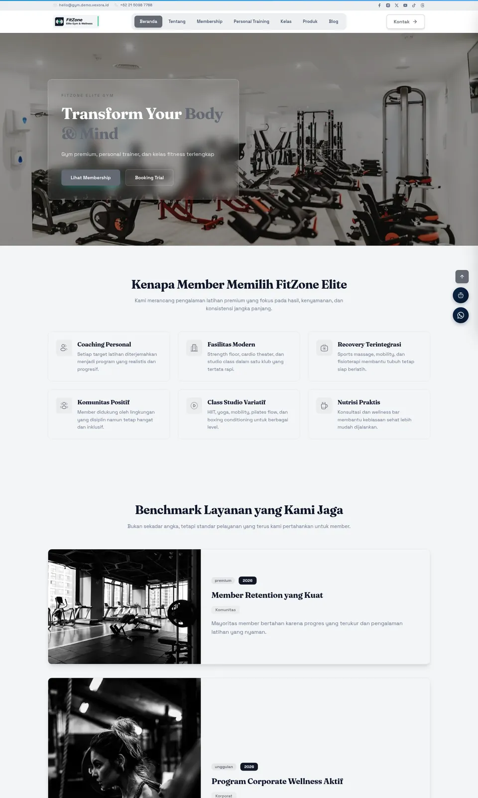 Pratinjau desain FitZone Elite Gym & Wellness