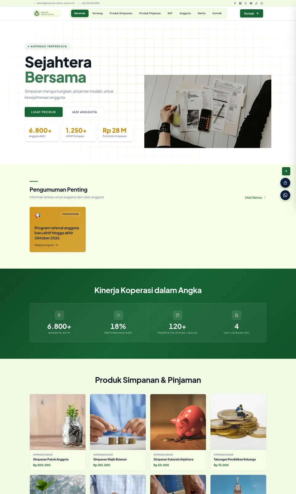 Pratinjau desain Koperasi Sejahtera Bersama