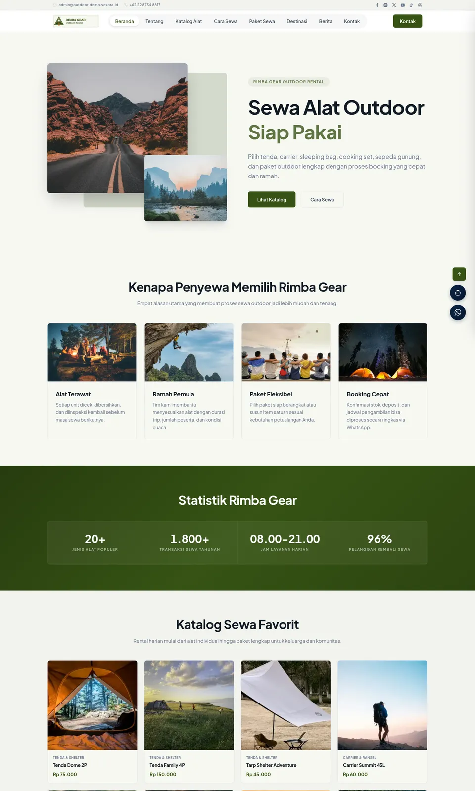 Pratinjau desain Rimba Gear Outdoor Rental