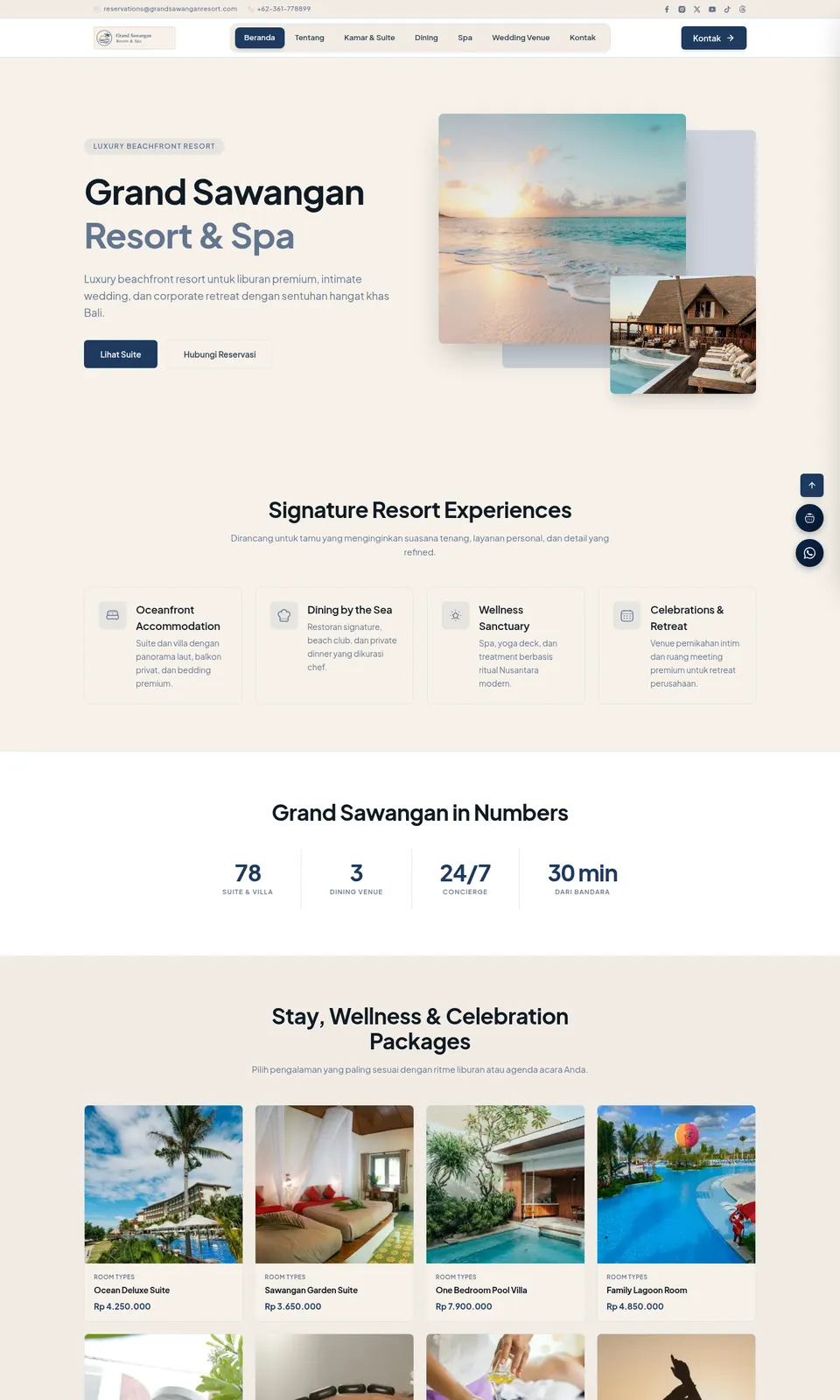 Pratinjau desain Grand Sawangan Resort & Spa