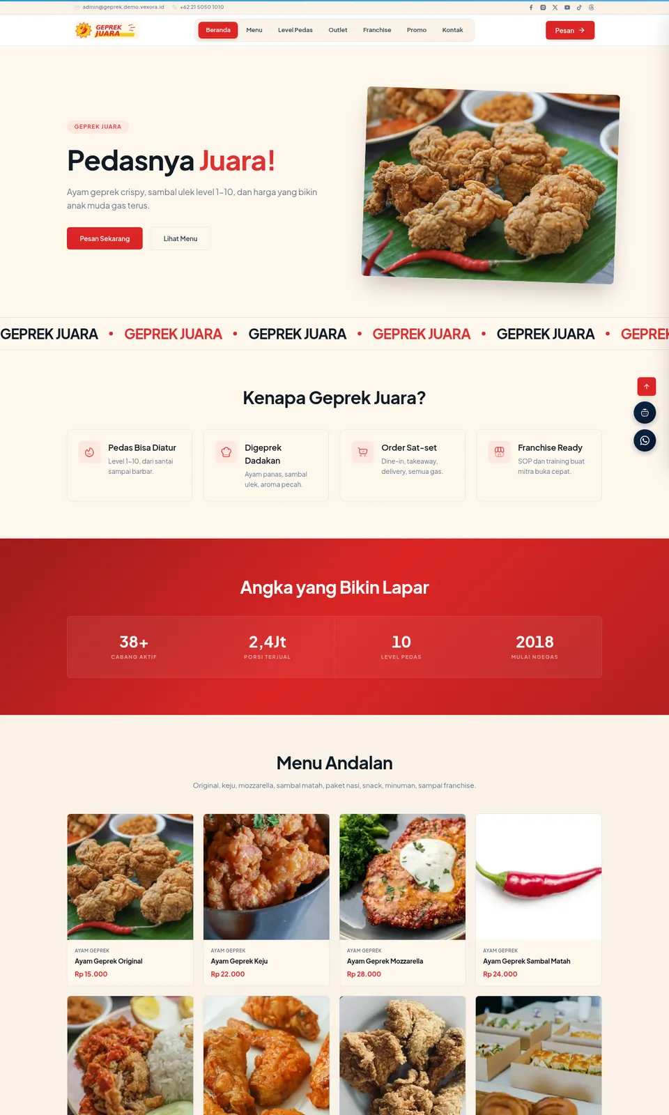 Pratinjau desain Geprek Juara