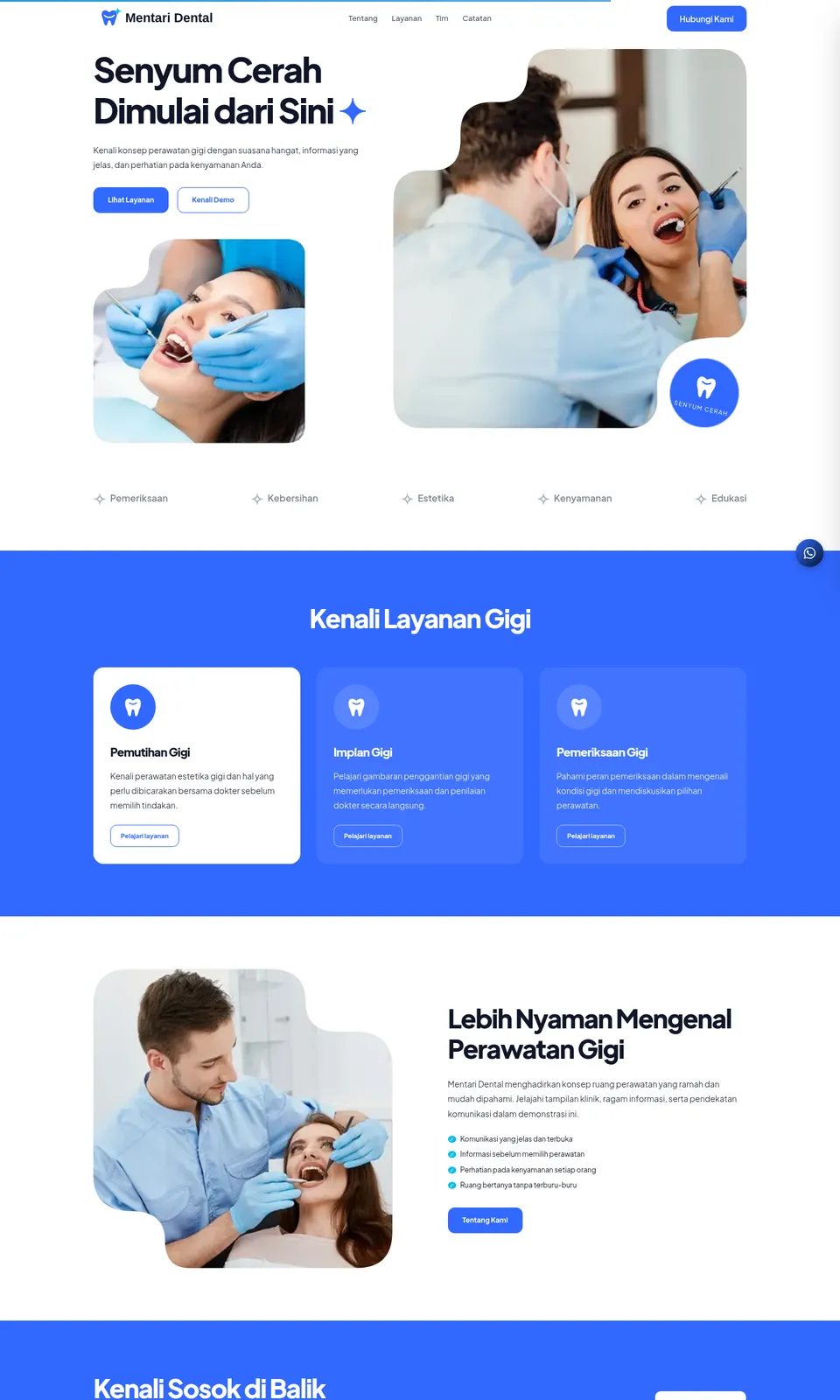 Pratinjau desain Mentari Dental