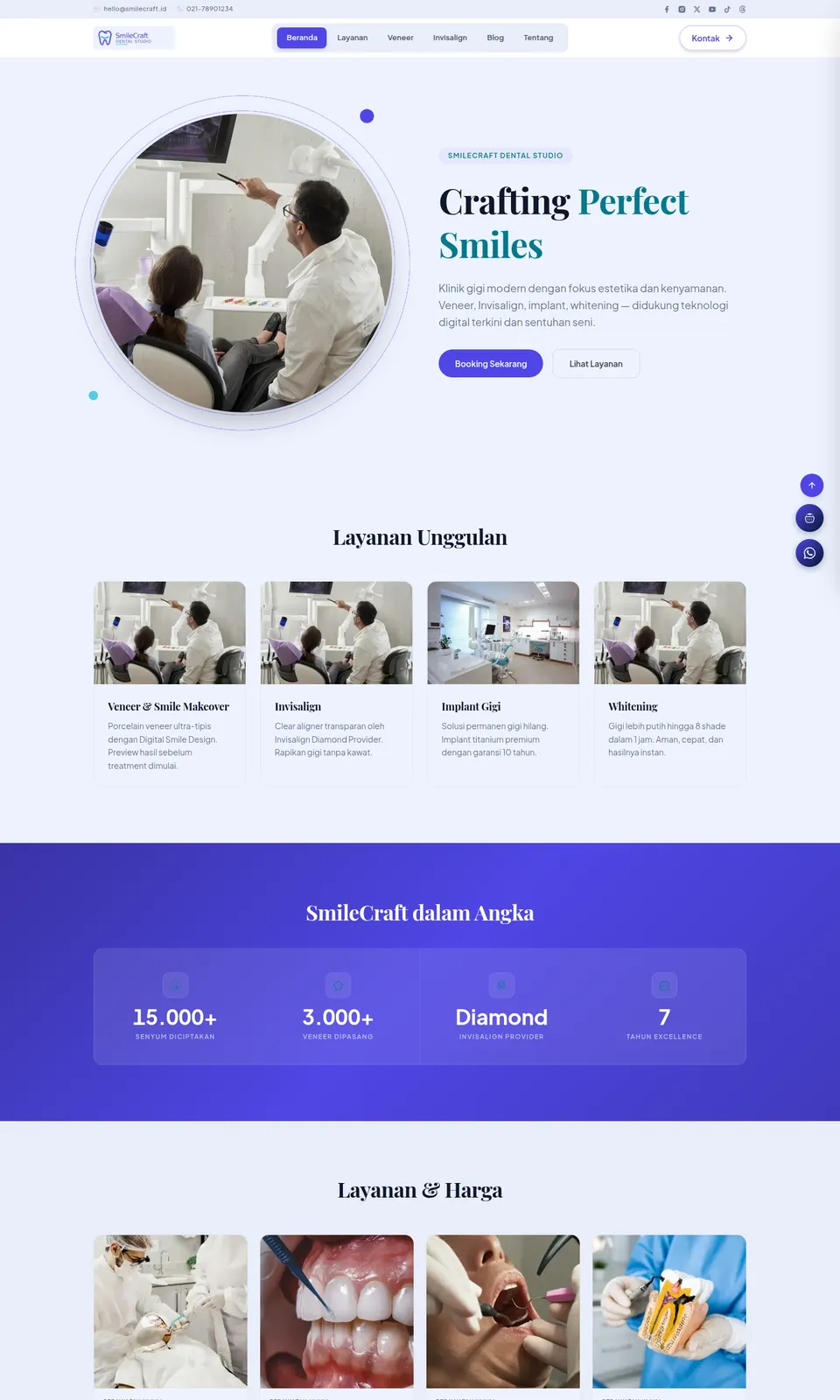 Pratinjau desain SmileCraft Dental Studio