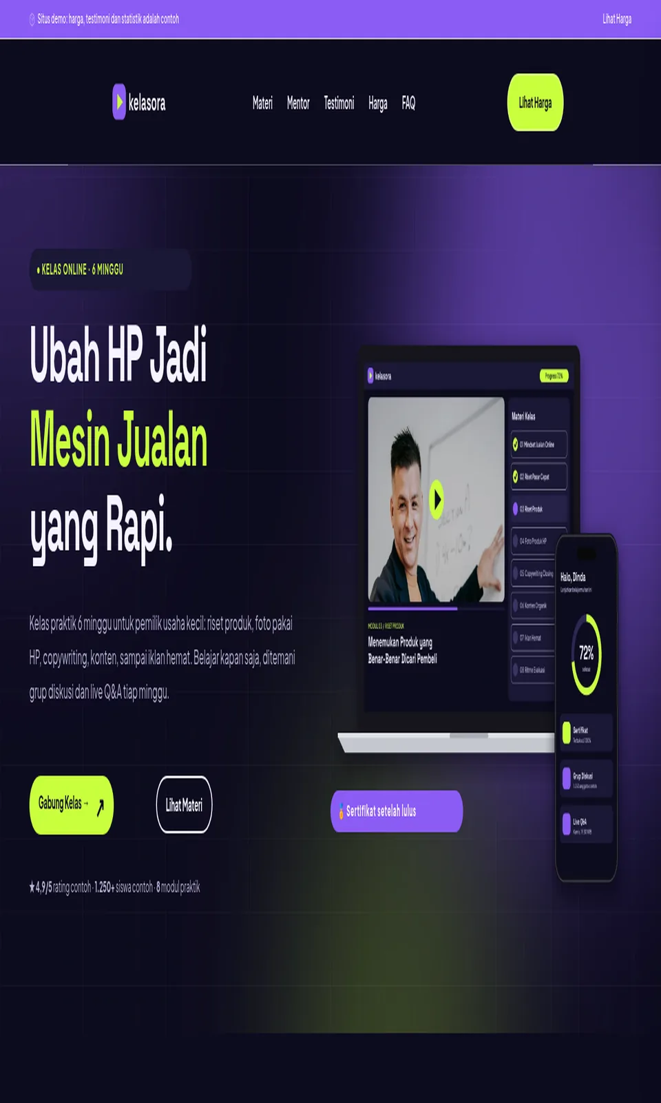 Pratinjau desain Kelasora