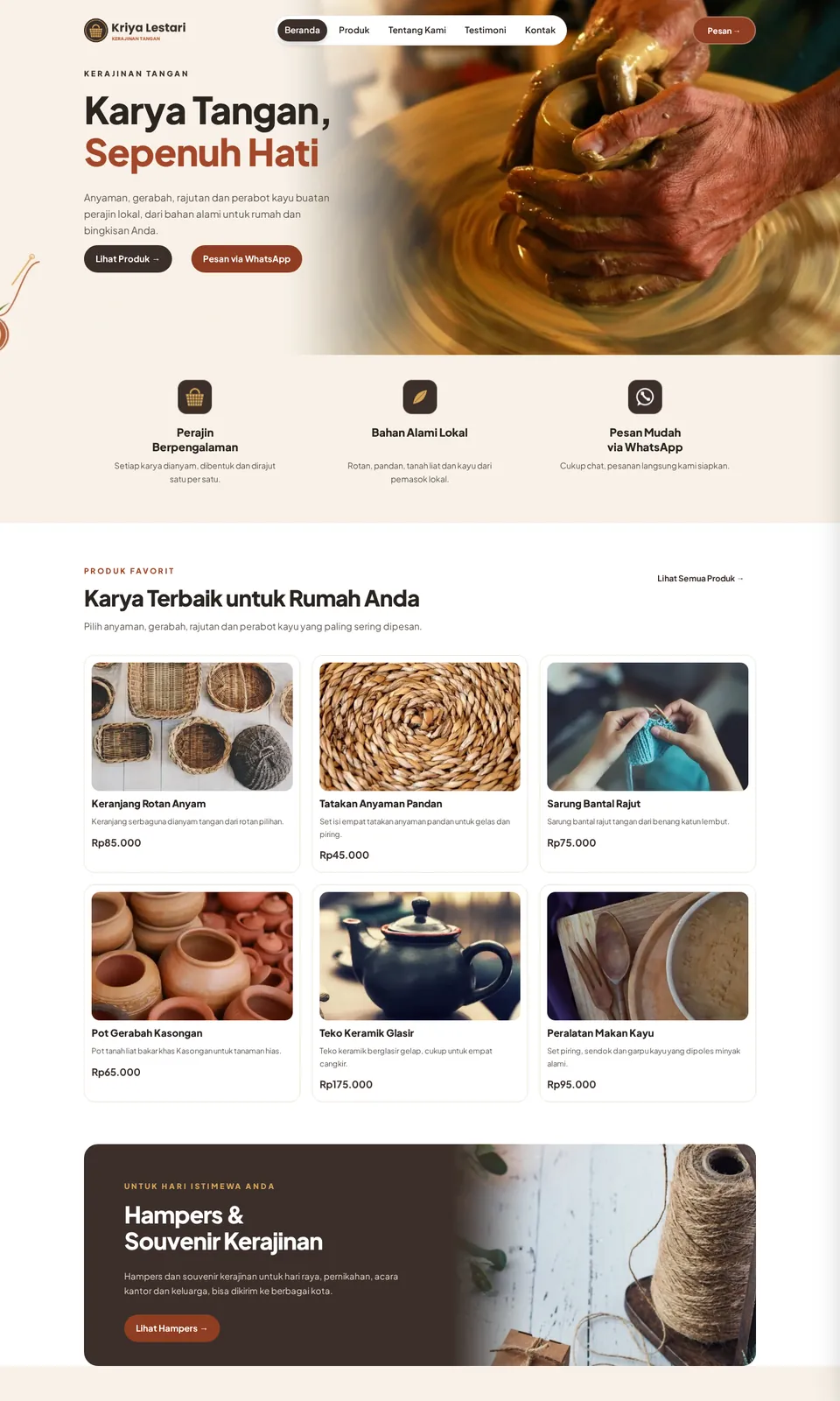 Pratinjau desain Kriya Lestari