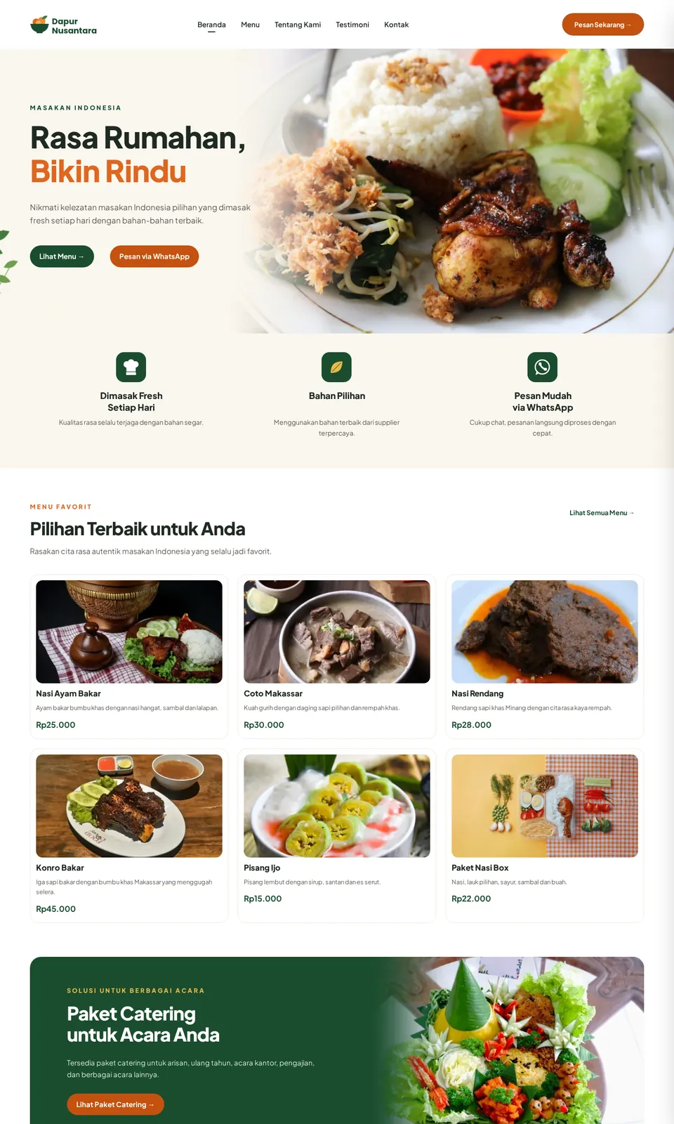 Pratinjau desain Dapur Nusantara