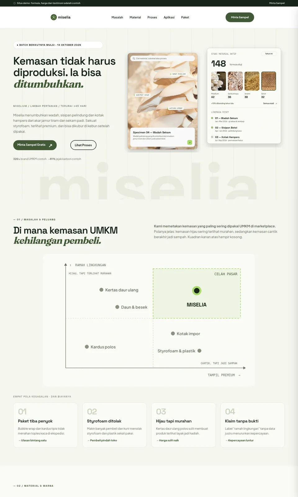 Pratinjau desain Miselia