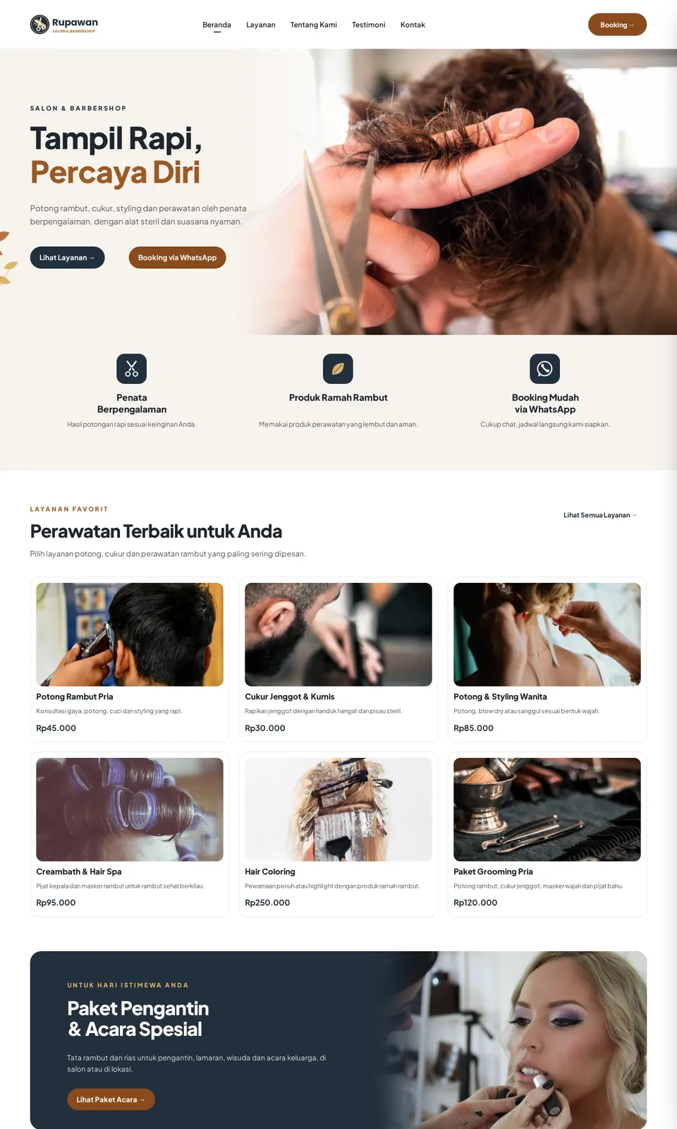 Pratinjau desain Rupawan Salon & Barbershop