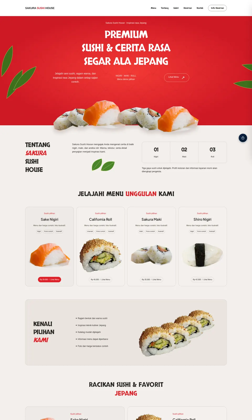 Pratinjau desain Sakura Sushi House