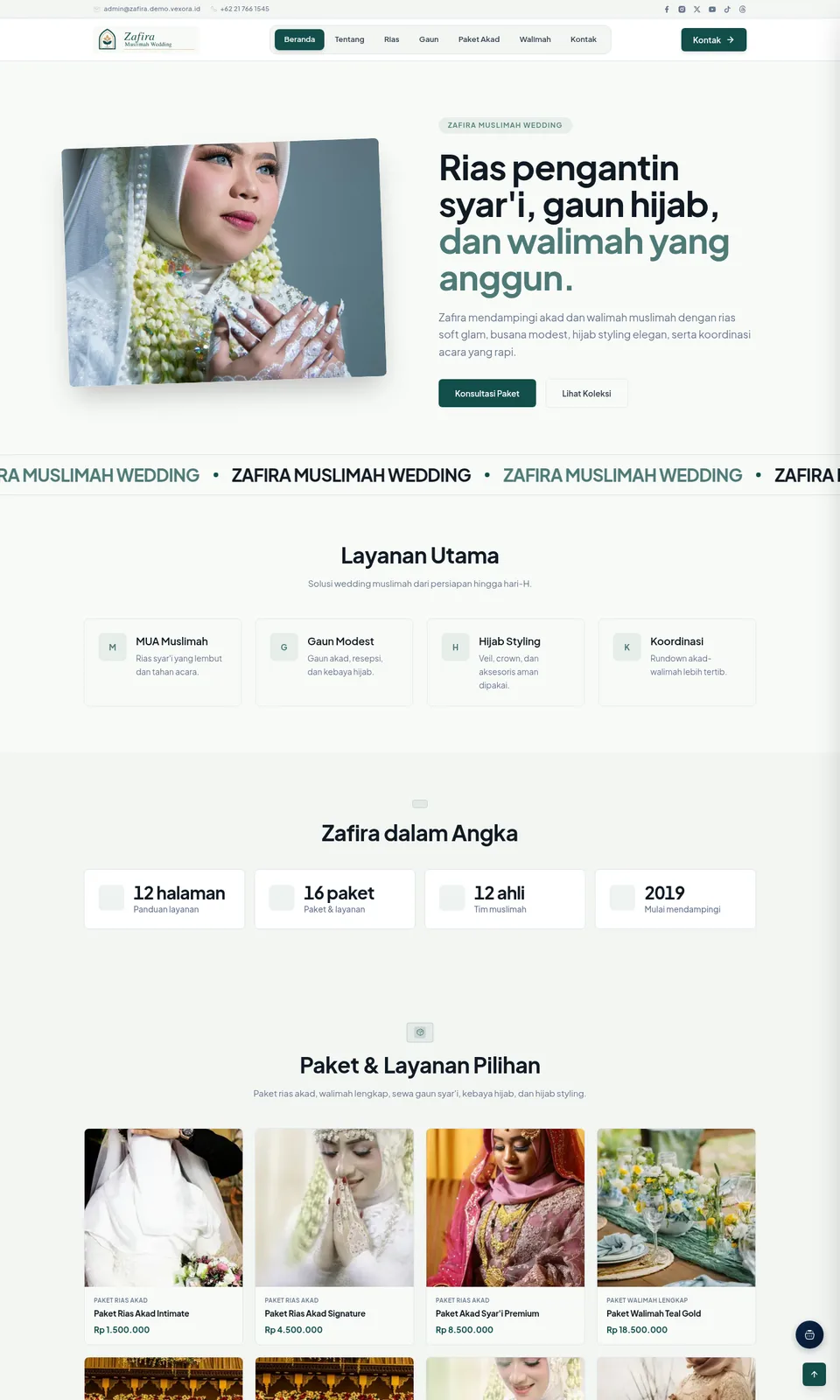 Pratinjau desain Zafira Muslimah Wedding